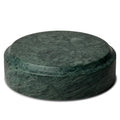 The Curio Plinth marble display stand in Rajasthan Green on a white background