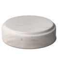 The Curio Plinth marble display stand in Volakas marble from above on a white background